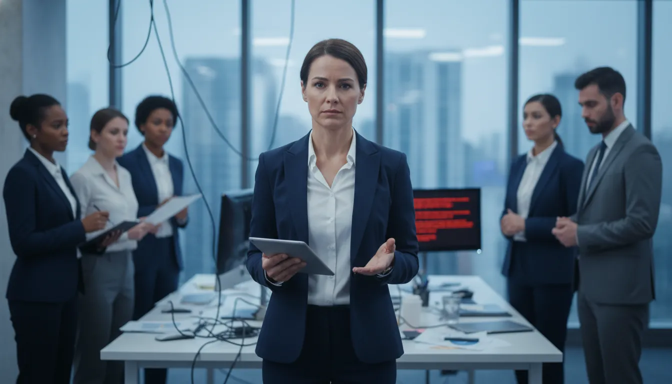 갑작스러운 위기 상황에서도 당황하지 않고 침착하게 문제를 해결하는 여성 리더의 위기 관리 능력과 판단력